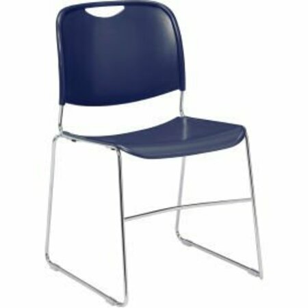 NATIONAL PUBLIC SEATING Interion Stacking Chair With Mid Back, Plastic, Navy INT-8505